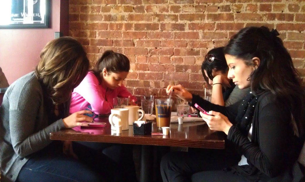 girls on their phone